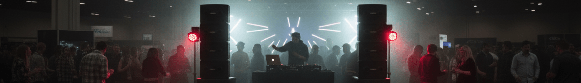 DJ met Bose PA System op een techno feest