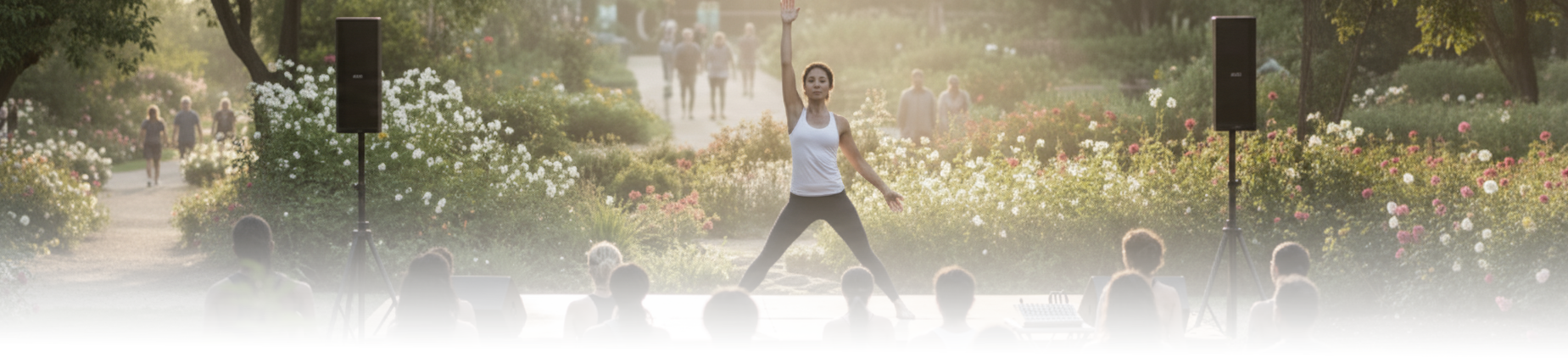 Outdoor event met lichtgewicht luidsprekers