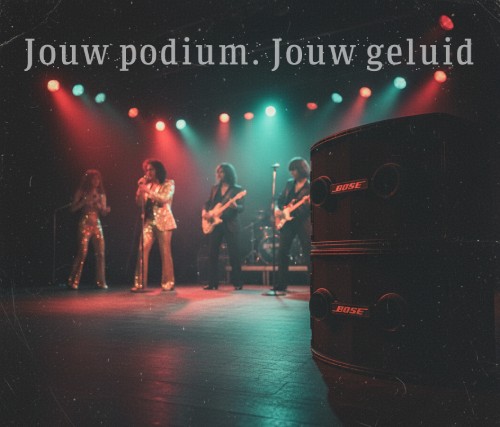 Vintage advertentie van de luidsprekers die 802 Huren gebruikt.